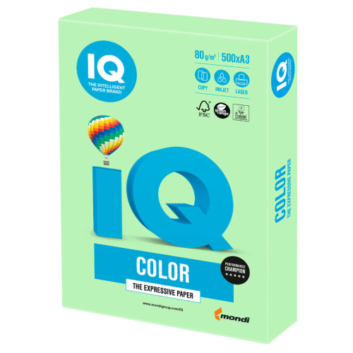 Бумага цветная для принтера IQ Color А3, 80 г/м2, 500 листов